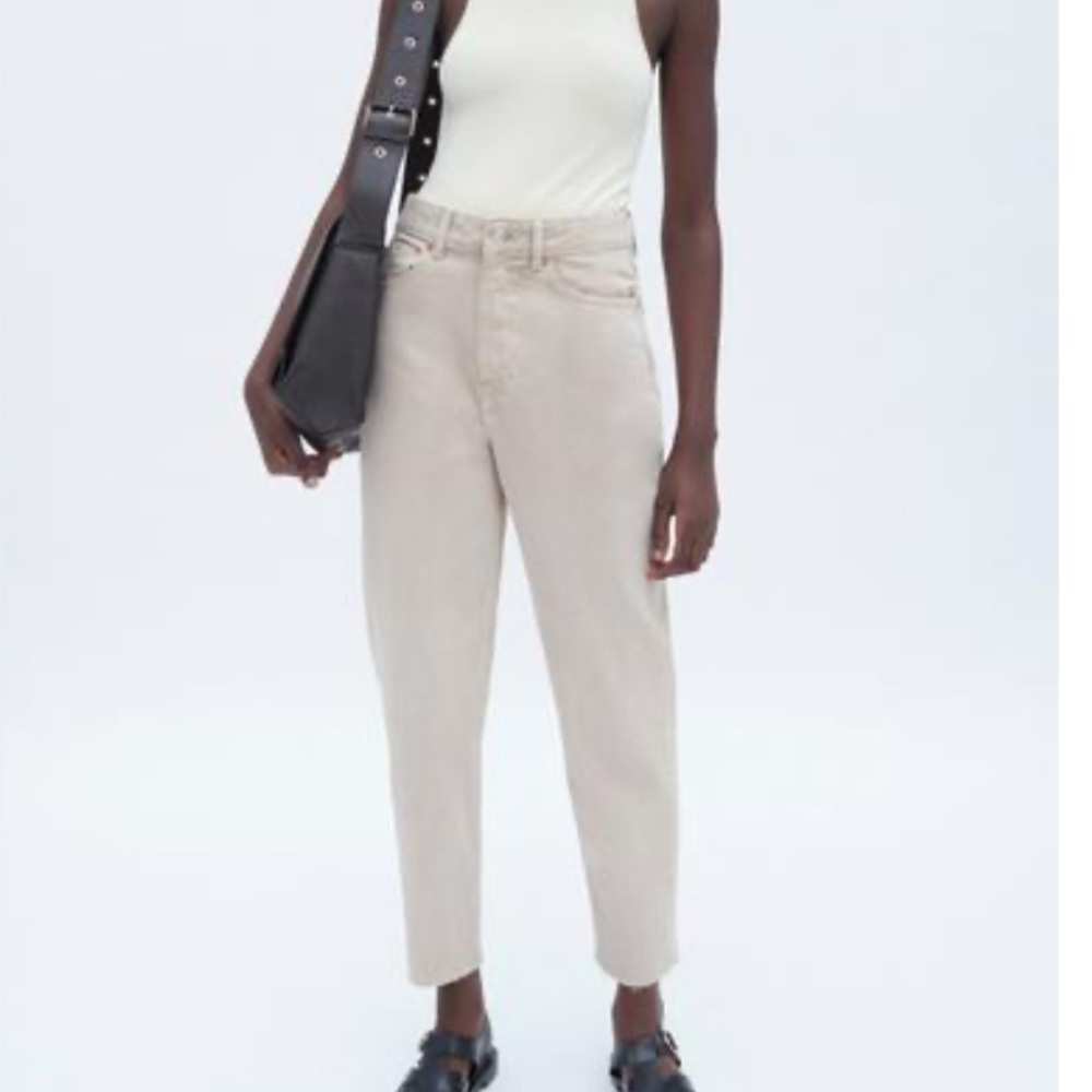 Zara Cream Mom Fit Women's Jeans